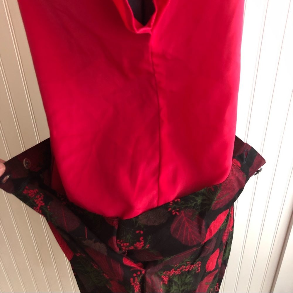 Vintage Orvis Pleated Skirt Colorful Botanical Winter Floral Midi Length Pockets - Picture 7 of 15